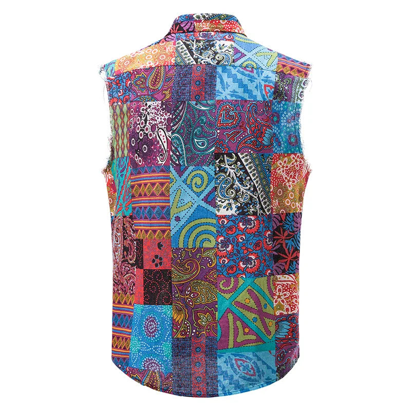 African Pocket Sleeveless Shirt